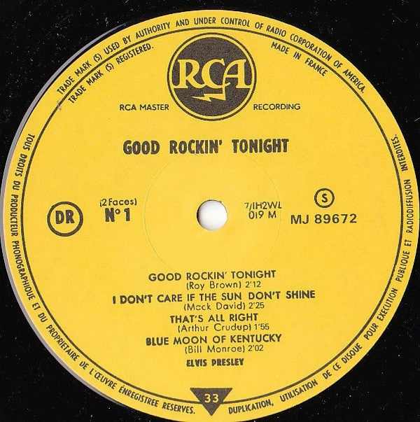 Elvis Presley : Good Rockin' Tonight (10", Album, Comp, Mono, RE)