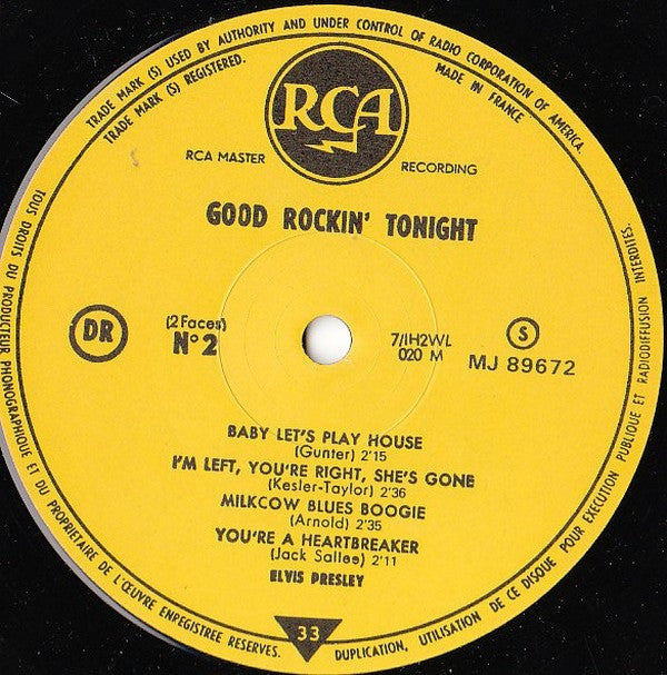 Elvis Presley : Good Rockin' Tonight (10", Album, Comp, Mono, RE)