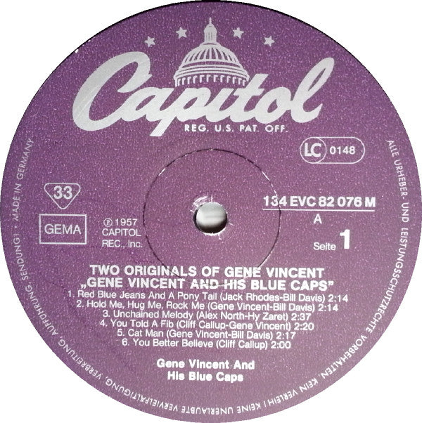 Gene Vincent & Gene Vincent & His Blue Caps : 2 Originals Of Gene Vincent (2xLP, Comp)