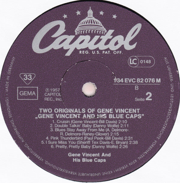 Gene Vincent & Gene Vincent & His Blue Caps : 2 Originals Of Gene Vincent (2xLP, Comp)