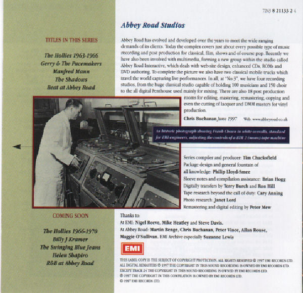 Gerry & The Pacemakers : At Abbey Road 1963 To 1966 (CD, Comp, Mono)