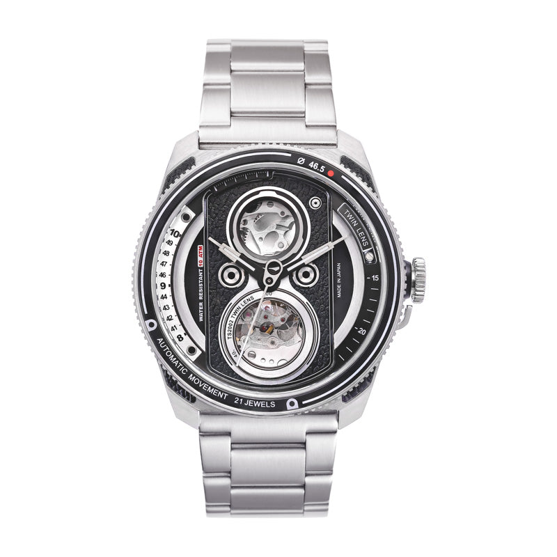 Automatic Twin Lens Watch - Modern Silver Box Set | TACS - Wake Concept Store