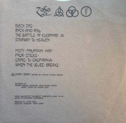 Led Zeppelin : Untitled (LP, Album, RE, Mon)