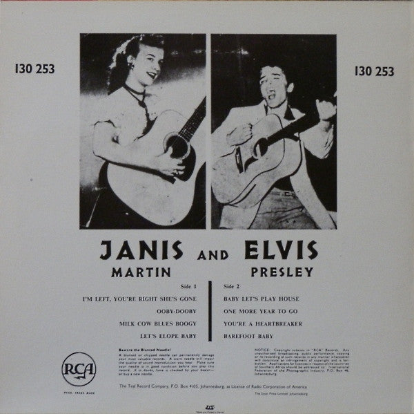 Janis Martin (2) And Elvis Presley : Janis And Elvis (10", Comp, RE)