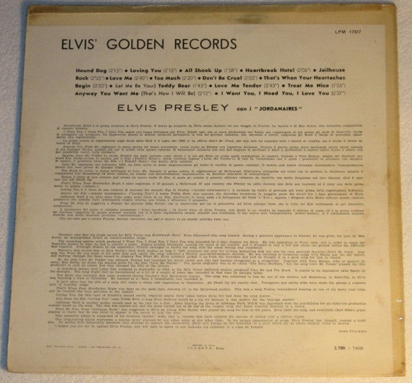 Elvis Presley : Elvis' Golden Records (LP, Comp, Mono, RP)