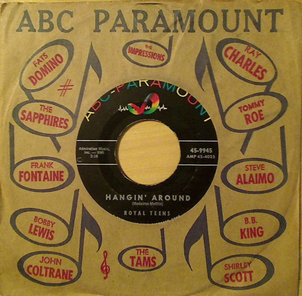 The Royal Teens : Harvey's Got A Girl Friend / Hangin' Around (7", Single)