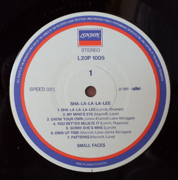 Small Faces : Sha-La-La-La-Lee (LP, Comp)