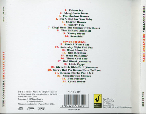 The Coasters : The Coasters' Greatest Hits (CD, Comp, RE)