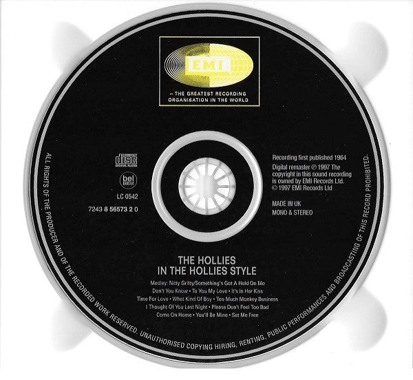 The Hollies : In The Hollies Style (CD, Album, Mono, RM, Dig)