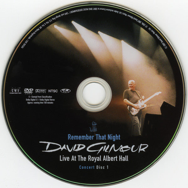 David Gilmour : Remember That Night (Live At The Royal Albert Hall) (2xDVD-V, S/Edition, NTSC, Reg)