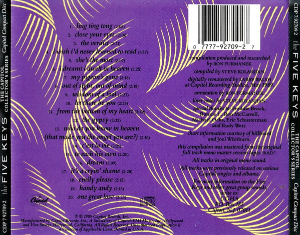 The Five Keys : The Capitol Collectors Series (CD, Comp, Mono)