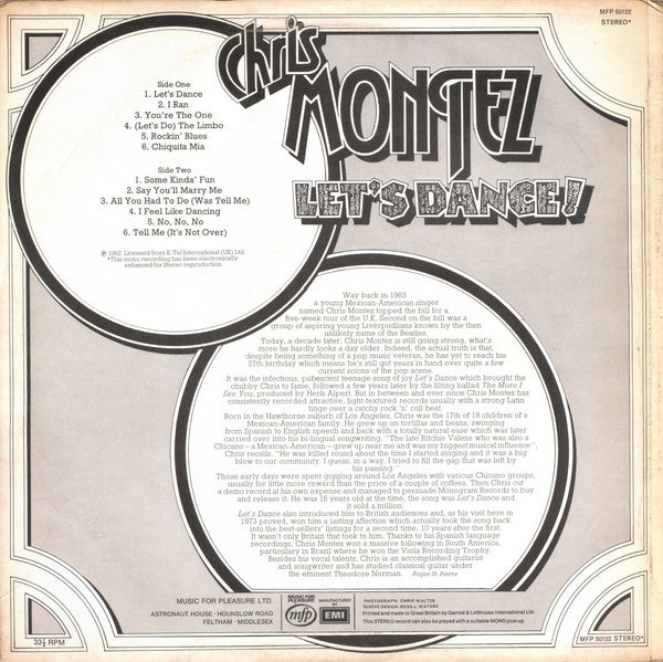 Chris Montez : Let's Dance (LP, RE)