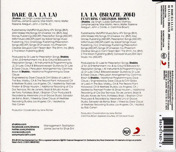 Shakira : Dare (La La La) (CD, Single)