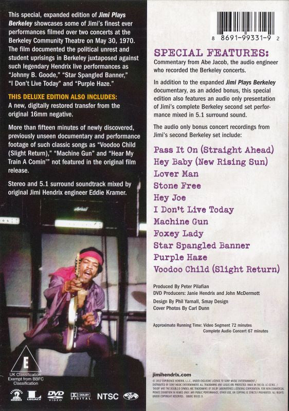 Jimi Hendrix : Jimi Plays Berkeley (DVD-V, Multichannel, NTSC)