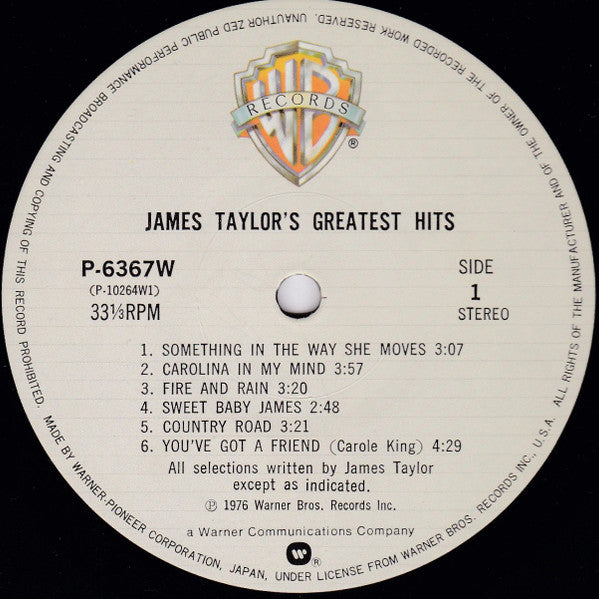 James Taylor (2) : Greatest Hits (LP, Comp, RE)