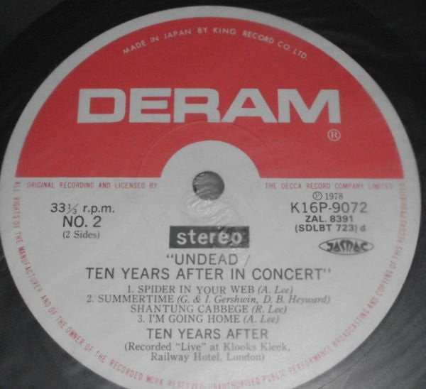 Ten Years After : Undead (LP, Album, RE)