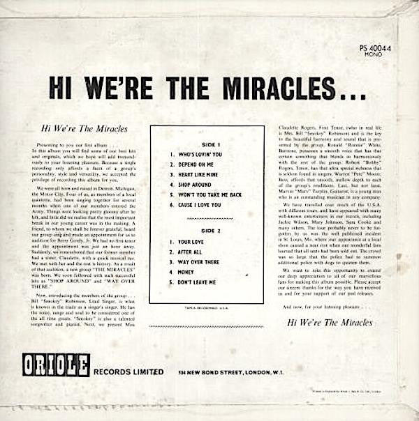 The Miracles : Hi We're The Miracles (LP, Album)