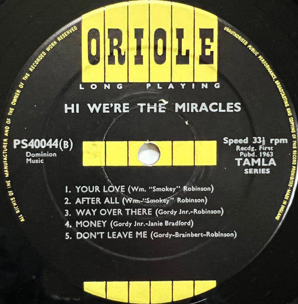 The Miracles : Hi We're The Miracles (LP, Album)