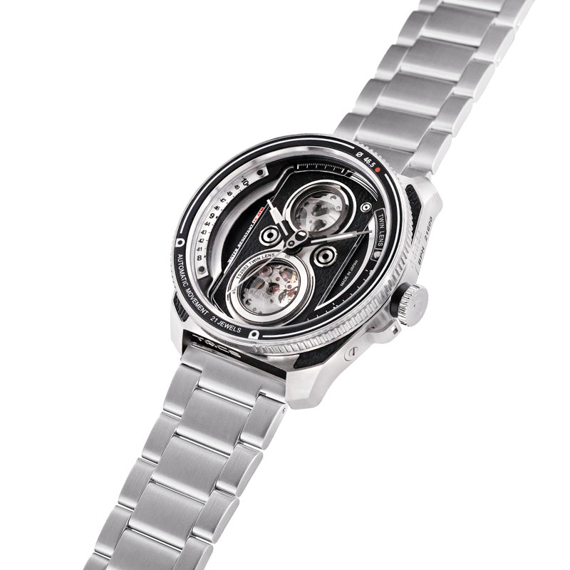 Automatic Twin Lens Watch - Modern Silver Box Set | TACS - Wake Concept Store