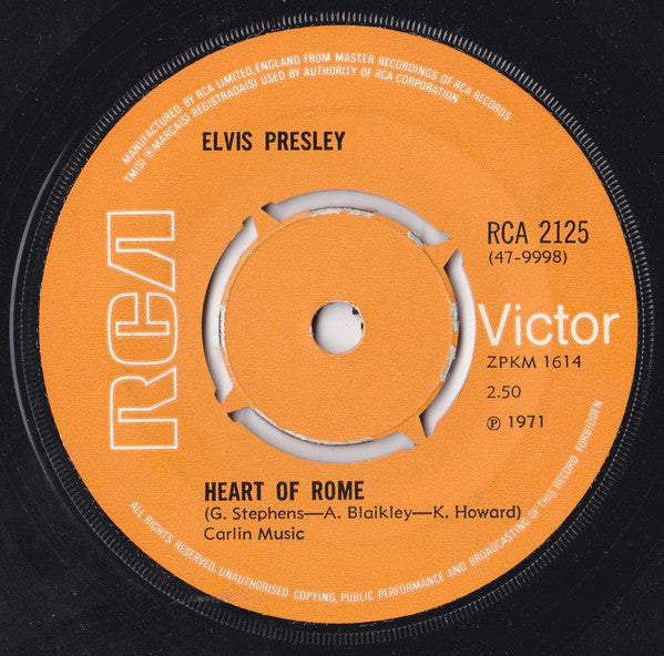 Elvis Presley : I'm Leavin' (7", Single, Kno)