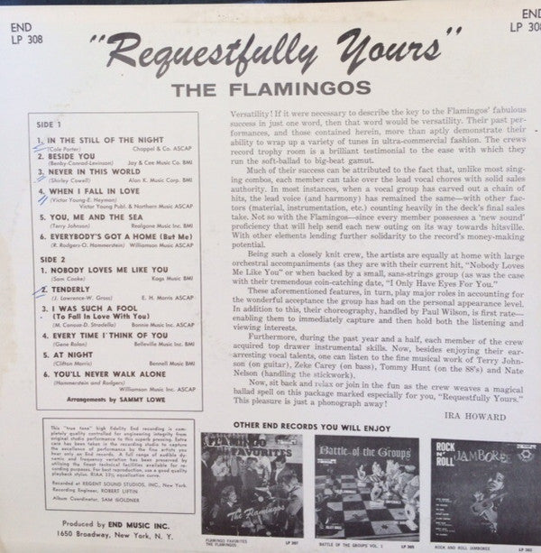 The Flamingos : Requestfully Yours (LP, Album, RE)