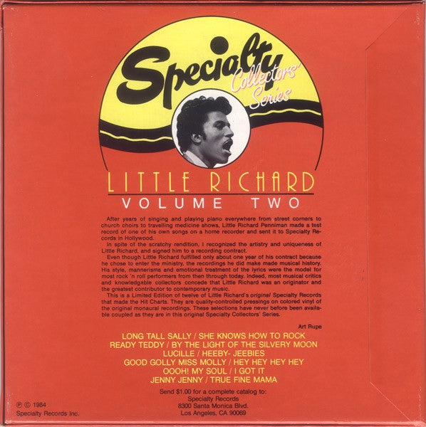 Little Richard : Little Richard's Specialty Hits (Volume Two) (6x7", Col + Box, Comp, Ltd)