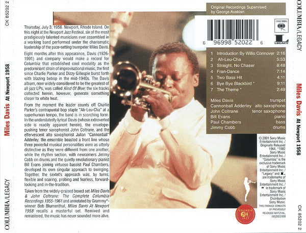 Miles Davis : At Newport 1958 (CD, Comp, RM)