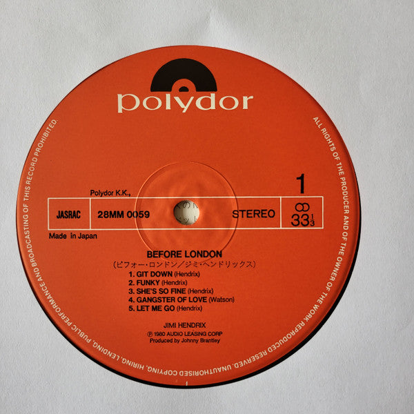 Jimi Hendrix : Before London (LP, Album)