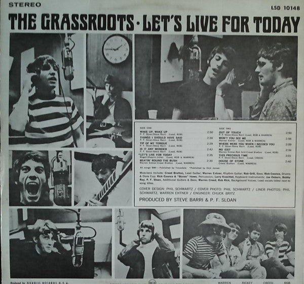 The Grass Roots : Let's Live For Today (LP, Album)