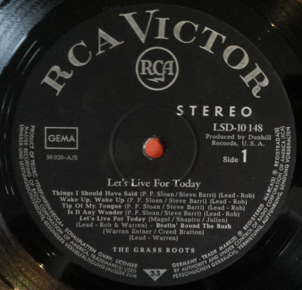 The Grass Roots : Let's Live For Today (LP, Album)