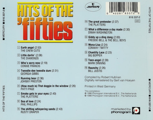 Various : Hits Of The 'fifties (CD, Comp, RM)