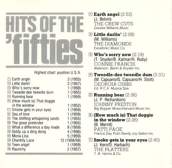 Various : Hits Of The 'fifties (CD, Comp, RM)