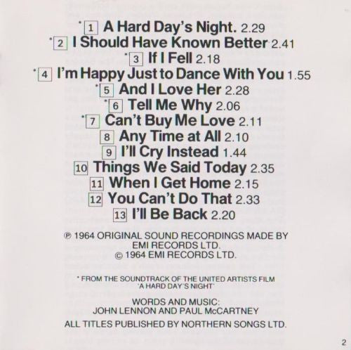 The Beatles = The Beatles : A Hard Day's Night = ビートルズがやって来る ヤァ!ヤァ!ヤァ! (CD, Album, Mono, RE, RM)