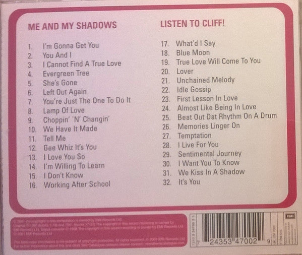 Cliff Richard : Me And My Shadows & Listen To Cliff (CD, Comp, Mono, RM)