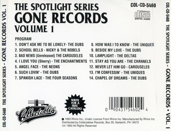 Various : Spotlite On Gone Records, Volume 1 (CD, Comp)