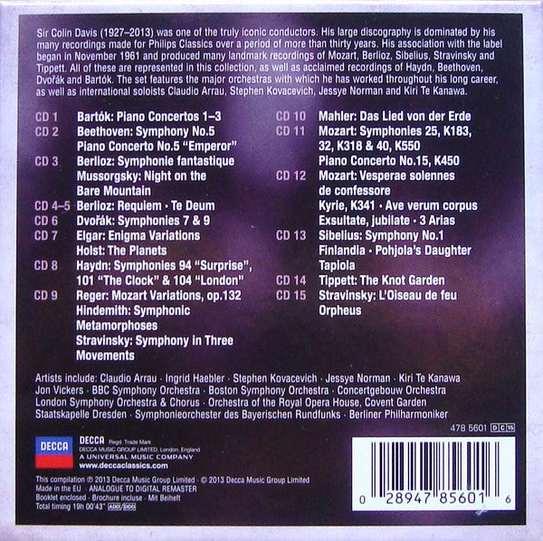 Sir Colin Davis : The Philips Years (15xCD, RM + Box, Comp)