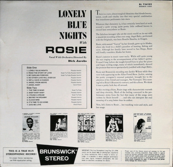 Rose Hamlin : Lonely Blue Nights (LP, Album, RE)