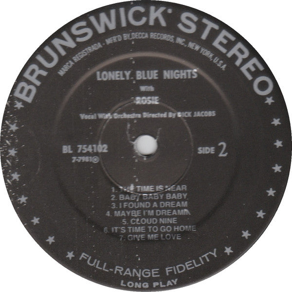 Rose Hamlin : Lonely Blue Nights (LP, Album, RE)