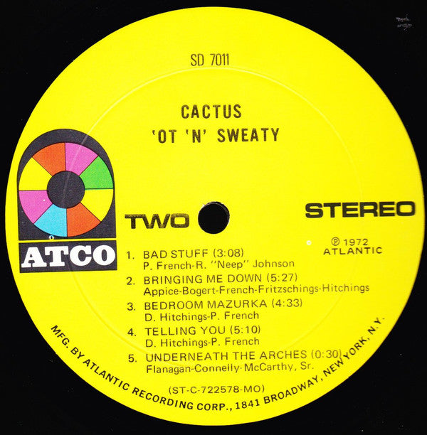 Cactus (3) : 'Ot 'N' Sweaty (LP, Album, MO )