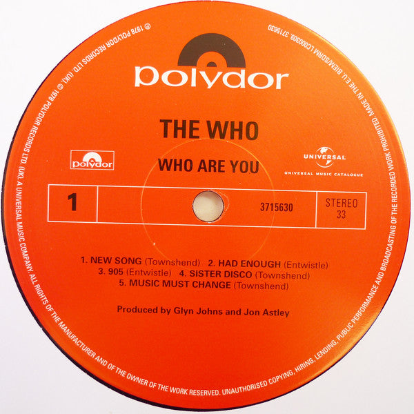 The Who : Who Are You (LP, Album, RE, RP, 180)