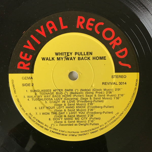 Whitey Pullen : Walk My Way Back Home (LP, Comp)