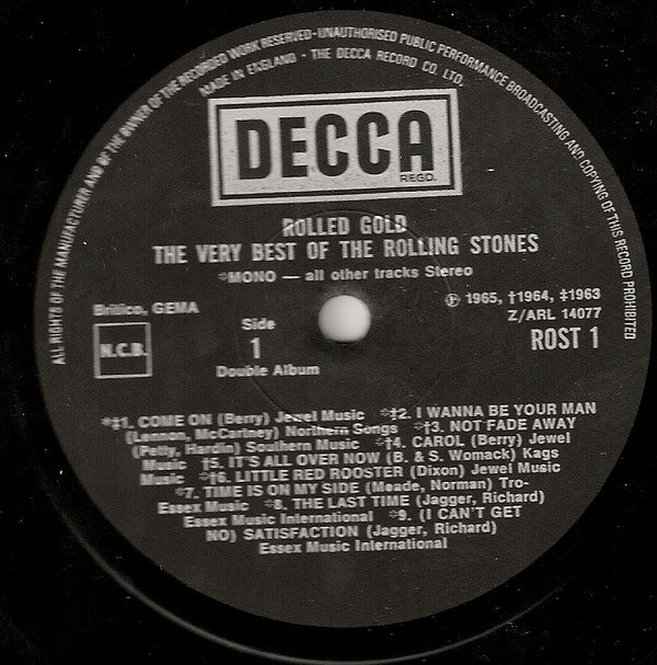 The Rolling Stones : Rolled Gold - The Very Best Of The Rolling Stones (2xLP, Comp, Mono, Bla)