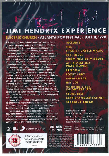 The Jimi Hendrix Experience : Electric Church (Atlanta Pop Festival July 4, 1970) (DVD-V, Copy Prot., Multichannel, NTSC)