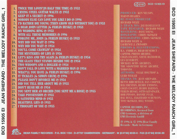 Jean Shepard : The Melody Ranch Girl (5xCD, Comp + Box)