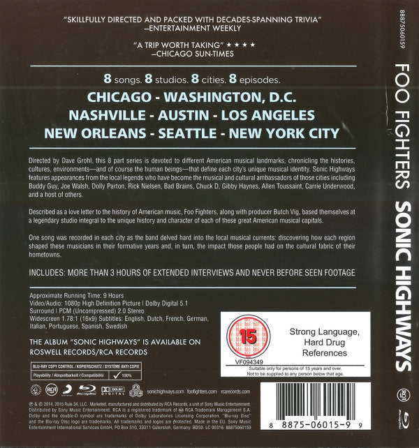 Foo Fighters : Sonic Highways (3xBlu-ray, Multichannel)