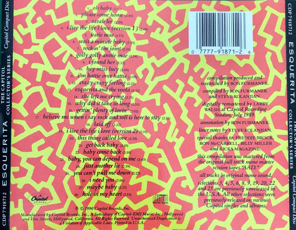 Esquerita : The Capitol Collector's Series (CD, Comp, Mono, RM)