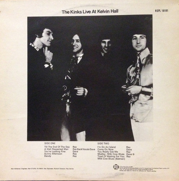 The Kinks : Live At Kelvin Hall (LP, Album, RE)