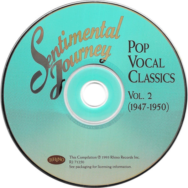 Various : Sentimental Journey - Pop Vocal Classics, Vol. 2 (1947-1950) (CD, Comp)