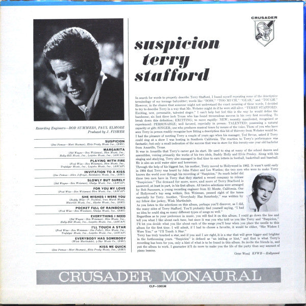 Terry Stafford : Suspicion (LP, Album, Mono)