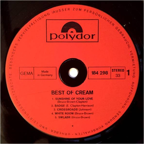 Cream (2) : Best Of Cream (LP, Comp, RE)